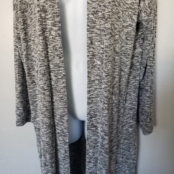 Bobeau Small Duster Cardigan Slit Sides Grey Space Dye Soft Comfy Fall Winter - Picture 6 of 10